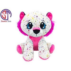 MIKRO -  Tiger Star Sparkle plyšový biely 37cm sediaci 0m+ 93241 - plyšová hračka