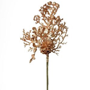 Zápich konár medený so šiškou 35cm 204913 - Umelý kvet vianočný