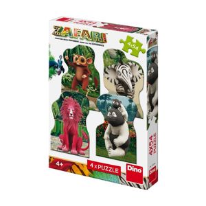 Dino toys Dino ZAFARI: ZOOMBA A KAMARÁTI 4x54 Puzzle DN333246