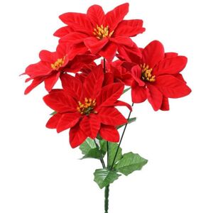 Kytica poinsettia červená x5 35cm 8200417 - Umelý kvet vianočný