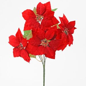 Kytica poinsettia červená 8200280 - Umelý kvet vianočný