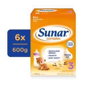 6x SUNAR Complex 3 Mlieko batoľacie vanilka 600 g VP-F114129