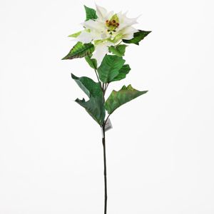 Poinsettia biela 72cm 8200070 - Umelý kvet vianočný