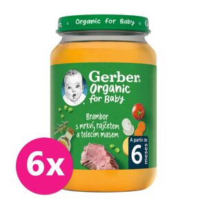 6x GERBER Organic detský príkrm zelenina s teľacím mäsom 190 g VP-F167613