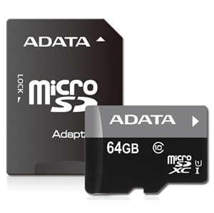 ADATA Premier MicroSDXC 64GB UHS-I Class 10 AUSDX64GUICL10-RA1 - Pamäťová karta + adaptér