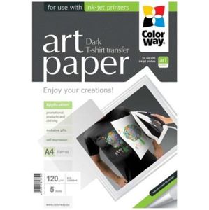 ColorWay Nažehľovací papier na tmavý textil A4 120g/m2 5ks PTD120005A4 - Špeciálny papier pre atramentovú tlač