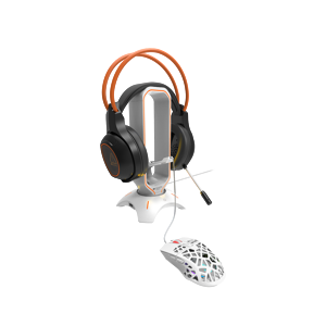 Canyon 3v1, stojan pre headset + bungee stabilizátor kábla + USB hub, biely - Stojan na slúchadlá