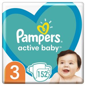 PAMPERS Active Baby Plienky jednorazové 3 (6-10 kg) 152 ks - MEGA PACK 8001090951533