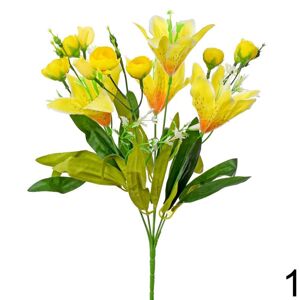 Kytica Ľalia + Ranunculus 35cm žltá 1001345ZL - Umelé kvety