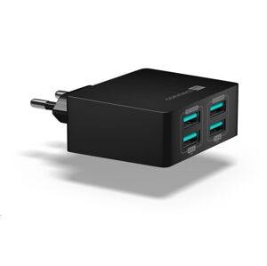 Connect IT Fast Charger 4×USB 4.8A čierny CWC-4010-BK - Univerzálny USB adaptér