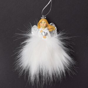 Anjel záves s LED sukňou biely 5,5x5,5x10cm 212431 - Dekorácia