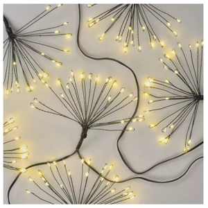 Emos Vianočná reťaz Nano ohňostroj, 450 LED, zelený drôt, 8 m, teplá biela, časovač - Vianočné osvetlenie