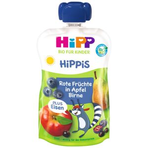 HiPP BIO HiPPiS Jablko-Hruška-Červené ovocie + železo 100 g, od 1 roka DA42513