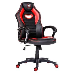 RAPTOR - Kancelárska stolička čierna/červené koženka