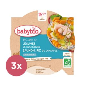 3x BABYBIO Menu zelenina s lososom a ryžou 260 g VP-F172978