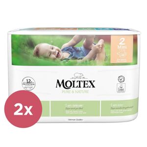 2x MOLTEX Pure&Nature Plienky jednorázové 2 Mini (3-6 kg) 38 ks VP-F163920