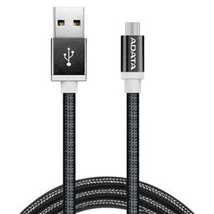 ADATA pletený micro USB kábel 1m čierny - dátový kábel
