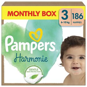 PAMPERS Plienky jednorázové Harmonie Baby veľ. 3, 186 ks, 6kg-10kg 8700216251235