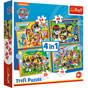 Trefl Trefl Puzzle 4v1 - Prázdniny Paw Patrol / Viacom PAW Patrol 34395