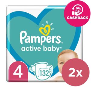 2x PAMPERS Active Baby 4 (9-14 kg) 132 ks MEGA PACK - jednorázové pleny VP-F111701