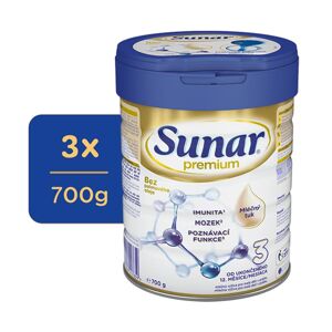 3x SUNAR Premium 3 Mlieko batoľacie 700 g VP-F172377