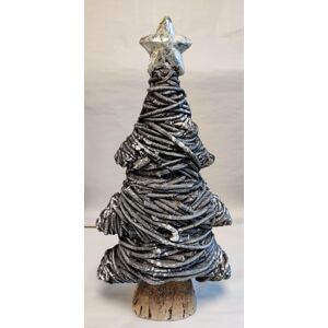 Vianočný strom polyrez sivý gliter 55x28x16,3 8050847 - Dekorácia