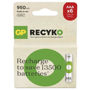 GP ReCyko HR03 (AAA) 950mAh 6ks B2511V - Nabíjacia batéria