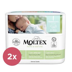 2x MOLTEX Pure&Nature Plienky jednorázové Newborn (2-4 kg) 22 ks VP-F163919