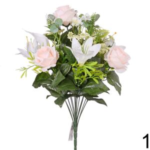 Kytica ruža ľalia cala svetloružová 48 cm 220801R - Umelé kvety