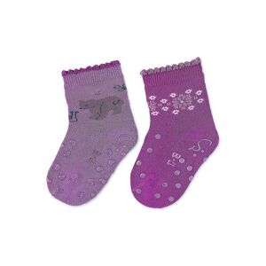 STERNTALER Ponožky protišmykové Medvedík ABS 2ks v balení purple dievča veľ. 21/22 cm- 18-24 m 8112324-600-22