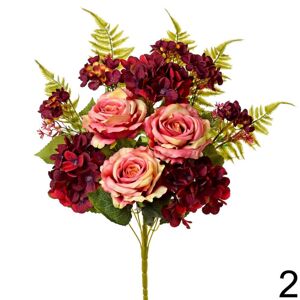 Kytica ruža + hortenzia 55cm ružová 201432R - Umelé kvety