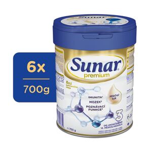 6x SUNAR Premium 3 Mlieko batoľacie 700 g VP-F172381