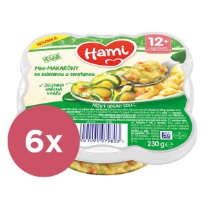 6x HAMI Príkrm v tanieriku Mini-makaróny so zeleninou a smotanou 230g, 12+ VP-F184386