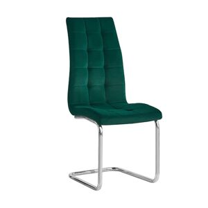 SALOMA NEW SM  + 10% zľava na domáce potreby - jedálenská stoliča látka Velvet smaragdová / podnož chróm