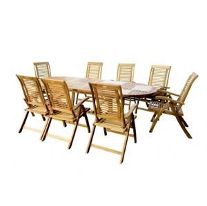 Hecht ROYAL SET - Záhradný nábytok, stol + 8 polohovateľných kresiel