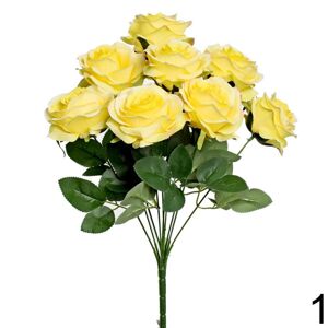 Kytica ruží ŽLTÁ 43cm 218392ZL - Umelé kvety