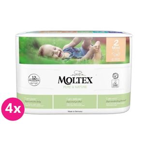 4x MOLTEX Pure & Nature Plienky jednorazové 2 Mini (3-6 kg) 38 ks - ECONOMY PACK 372naty