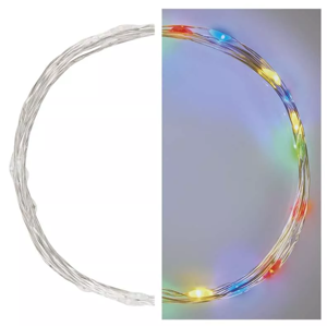Emos Vianočná reťaz Nano 20 LED 1.9m, 2xAA, časovač, multicolor D3AM04 - Vianočné osvetlenie