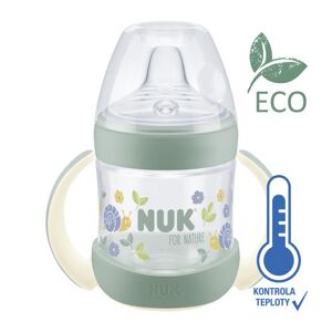NUK Fľaša dojčenská For Nature na učenie s kontrolou teploty, zelená 150 ml 10743073zel