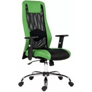 SANDER ZE - kancelárska stolička so sieťovým operadlom, zelená látka / čierna sieťovina