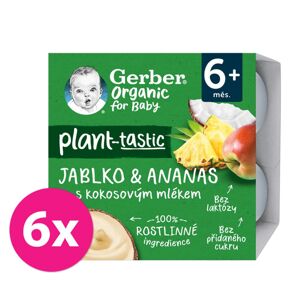 6x GERBER Organic 100% Dezert rastlinný jablko a ananás s kokosovým mliekom 4 x 90 g? VP-F170860