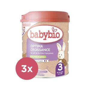 3x BABYBIO OPTIMA 3 Croissance dojčenské bio mlieko 800 g VP-F172990