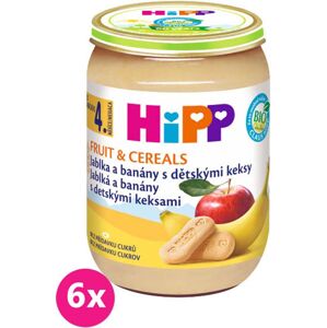 6x HiPP BIO Jablká a banány s detskými keksami 190 g VP-F010516