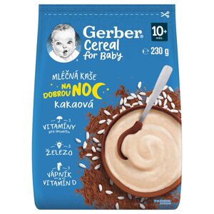 GERBER Kaša mliečna cereal kakaová Dobrú noc 230 g 12532828