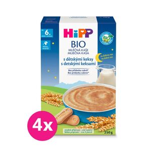 4x HiPP BIO Kaša mliečna na dobrú noc s detskými keksami od 6. mesiaca, 250 g VP-F158750