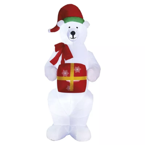 Emos LED ľadový medveď s vianočným darčekom nafukovací,240cm, vonk./vnút., studená biela DCFC15 - Vianočná dekorácia