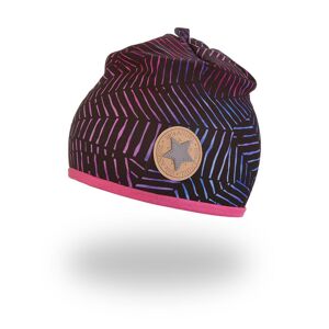 LITTLE ANGEL Čiapka podšitá Outlast® 1 | 36-38 cm fialovočierny vzor/tm.ružová 900d601312z02