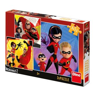 Dino toys Dino rodina úžasných 2: hrdinovia 3x55 Puzzle DN335318