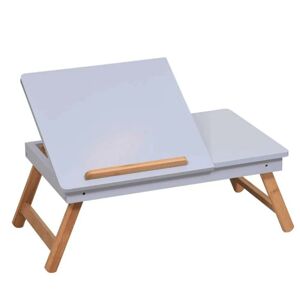 MELTEN - Príručný stolík na notebook/držiak na tablet, biela/prírodný bambus