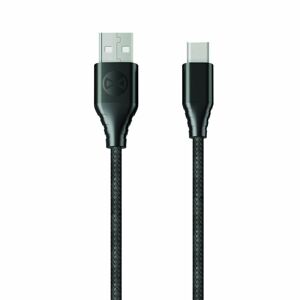 Forever Core USB-C kábel 1.5m čierny textilný DATUSBC3A15MFOBK - Prepojovací kábel 3A